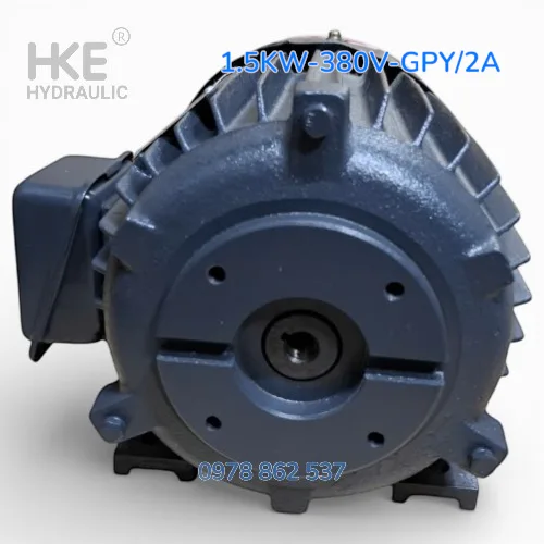 Mô tơ 3 pha 1.5kW 2HP cốt âm 12.5mm lắp bơm nhông thuỷ lực giá tốt tai HKE Hydraulic