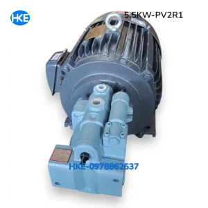 Mô tơ 3 pha 5.5kW cốt âm 19mm Lắp Bơm lá áp cao PV2R1 tại HKE Hydraulic