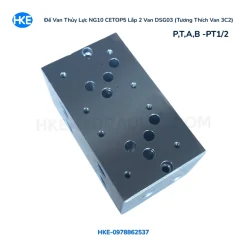 Đế van thủy lực NG10 CETOP5 lắp 2 van DSG03 tương thích van 3C2 cổng PT1/2 HKE Hydraulic