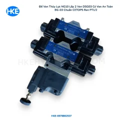 Mặt trên đế van thủy lực NG10 chuẩn CETOP5 lắp van DSG03 - HKE hydraulic