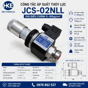 Công tắc áp suất thủy lực JCS-02NLL 5-60kg/cm² PT1/4 HKE Hydraulic