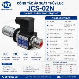 Công tắc áp suất thủy lực JCS-02N 30-210kg/cm² ren PT1-4 HKE Hydraulic