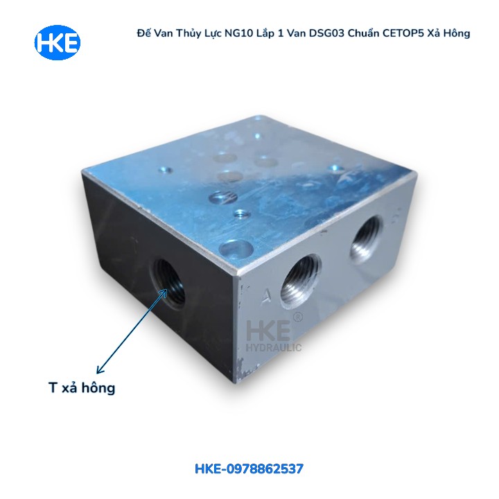 Đế Van Thủy Lực NG10 Lắp 1 Van DSG03 Chuẩn CETOP5 Xả Hông - HKE hydraulic