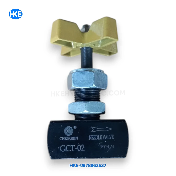 Van khóa đồng hồ áp suất GCT-02 ren PT1/4 250 Bar