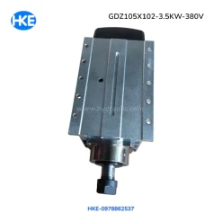 Động cơ CNC GDZ105X102-3.5 380V ảnh góc bên và đầu kẹp ER20