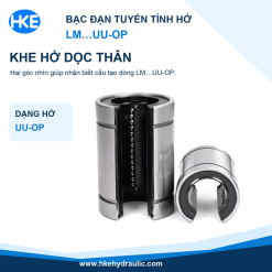 Khe hở dọc thân bạc đạn tuyến tính LM-UU-OP để lắp trên trục có thanh đỡ