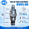 Van an toàn cartridge RV03-08 350 bar, chiều dài tối đa 74 mm, mô-men siết 34–37 N·m