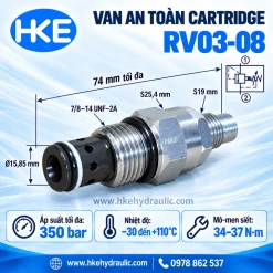 Van cartridge RV03-08 ren lắp 7/8-14 UNF-2A