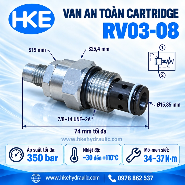 Van tràn thủy lực RV03-08 lắp khoang 10-2