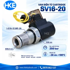 Van điện từ thủy lực SV16-20 dùng coil DC12V, DC24V, AC110V hoặc AC220V