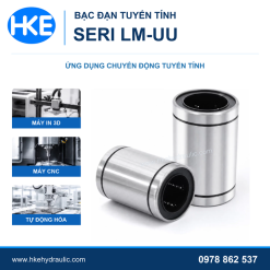 Bạc đạn tuyến tính LM-UU dạng kín và minh họa ứng dụng máy in 3D, máy CNC