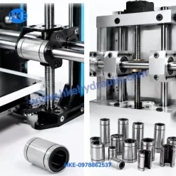 Minh họa cơ cấu dẫn hướng tuyến tính trên máy tự động và các bạc LM-UU dạng trụ