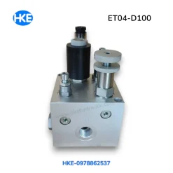 Van thủy lực bàn nâng ET04-D100, góc nhìn mặt cổng dầu
