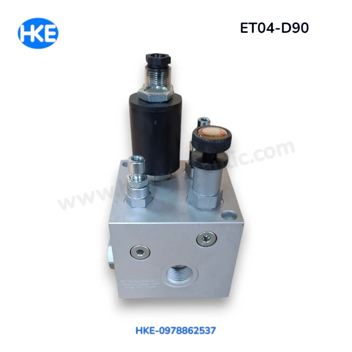 Van thủy lực bàn nâng ET04-D90, ảnh thực tế góc 6, cổng G1/2, lưu lượng tối đa 40 L/phút