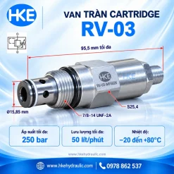 Van tràn cartridge RV-03 dùng giới hạn áp suất thủy lực