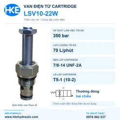 Thân van cartridge LSV10-22W ren 7/8-14 UNF-2A, khoang T5-1