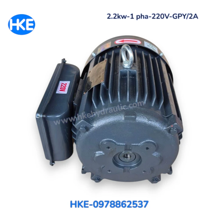 Góc nhìn mặt lắp bơm GPY HGP-2A của mô tơ 2,2 kW