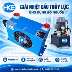 Giải nhiệt dầu AH0608T-CA minh họa ứng dụng trên bộ nguồn thủy lực