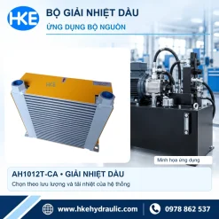 Giải nhiệt dầu AH1012T-CA và hình minh họa bộ nguồn thủy lực