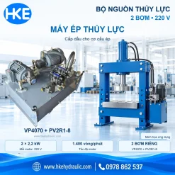 Bộ nguồn thủy lực 2 bơm 220V – minh họa ứng dụng máy ép