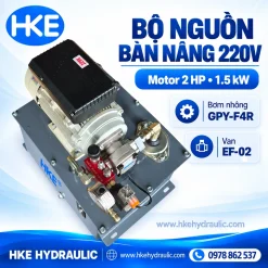 Cấu hình bộ nguồn bàn nâng với motor 1,5 kW, bơm GPY-F4R và van EF-02