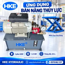 Minh họa bộ nguồn thủy lực dùng cho bàn nâng hàng