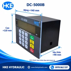 Màn hình điều khiển DC-5000B kích thước mặt trước khoảng 140 × 110 mm, sâu thân khoảng 90 mm