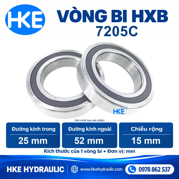 Vòng bi HXB H7205C kích thước 25×52×15 mm