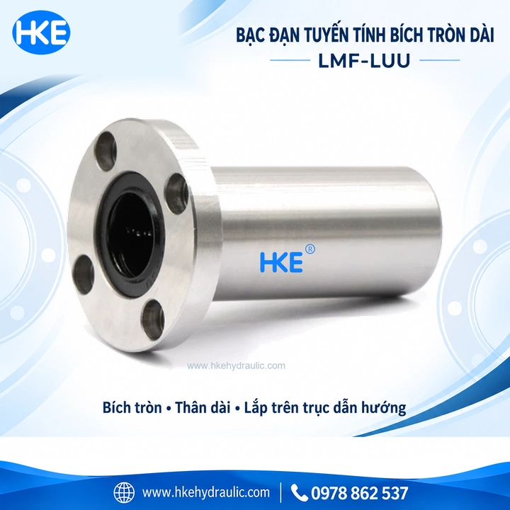 Vòng bi trượt LMF16LUU mặt bích tròn loại dài 16×28×70 mm - Ảnh 6