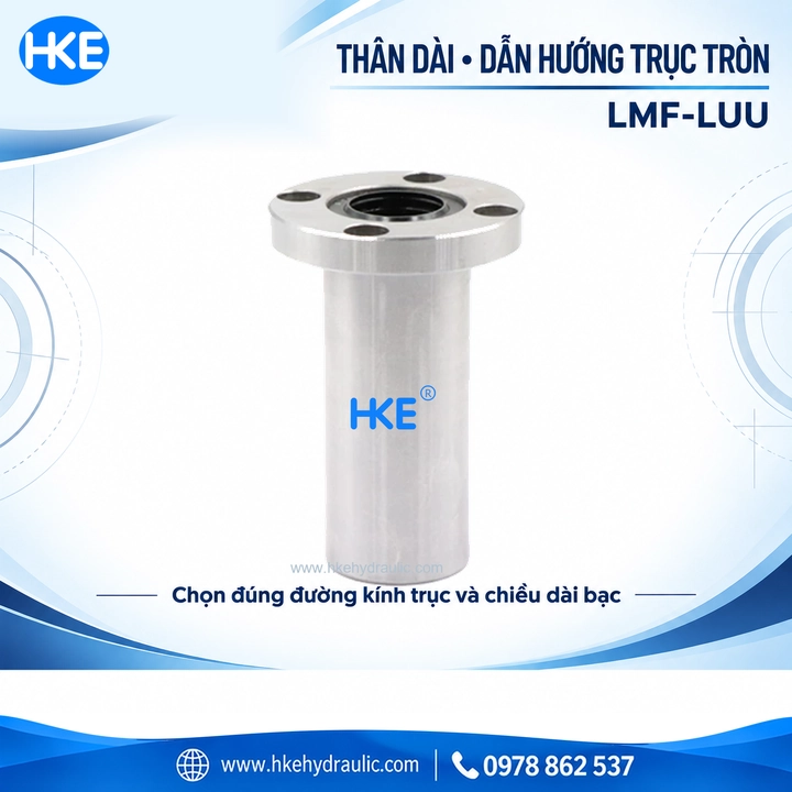 Vòng bi trượt LMF16LUU mặt bích tròn loại dài 16×28×70 mm - Ảnh 4