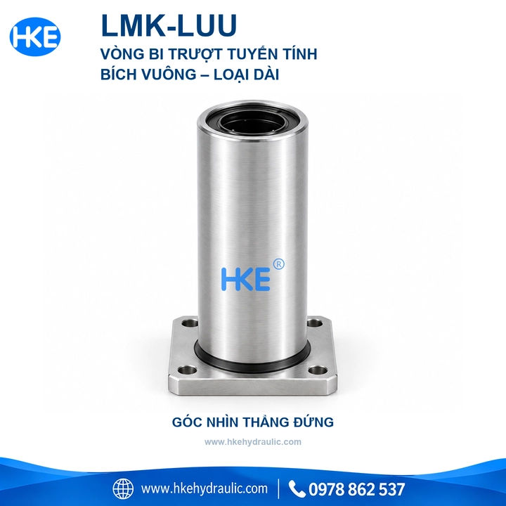 Ảnh quảng cáo 04 dòng vòng bi LMK-LUU mặt bích vuông loại dài – HKE Hydraulic
