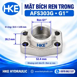 Bản kích thước mặt bích thẳng AFS303G ren trong HKE