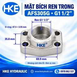 Bản kích thước mặt bích thẳng AFS305G ren trong HKE