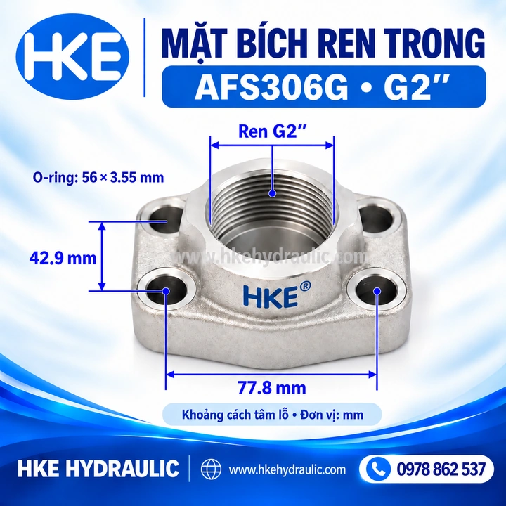Bản kích thước mặt bích thẳng AFS306G ren trong HKE