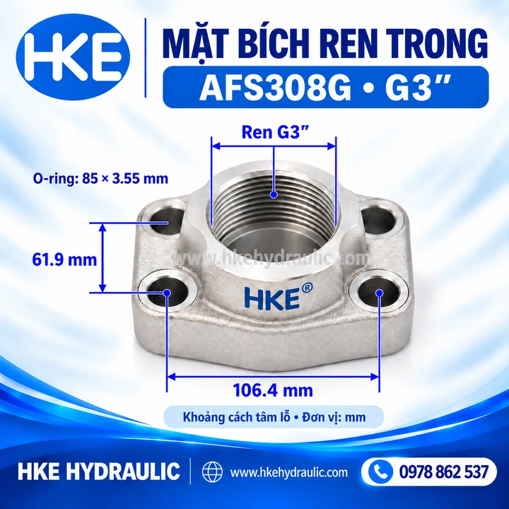 Bản kích thước mặt bích thẳng AFS308G ren trong HKE