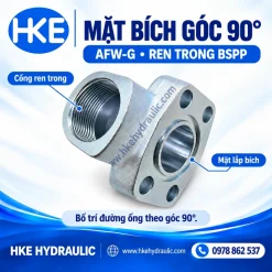 Mặt bích góc 90° AFW-G có cổng ren trong BSPP