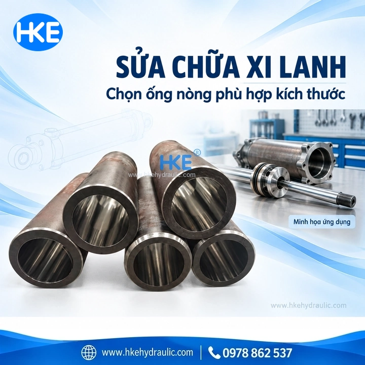 Ống nòng xi lanh thủy lực dùng sửa chữa và minh họa cụm xi lanh