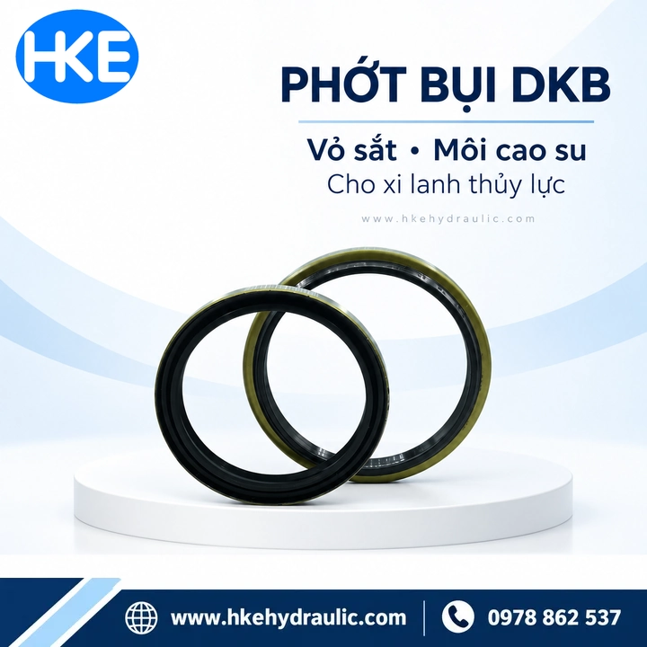 Phốt bụi DKB vỏ sắt môi cao su cho xi lanh thủy lực