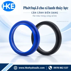 Cận cảnh biên dạng môi phớt gạt bụi J màu xanh và đen