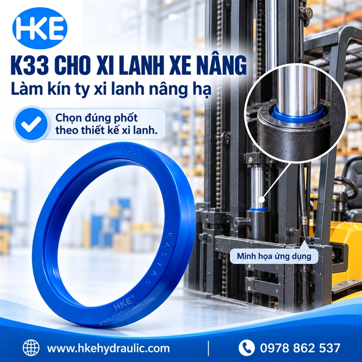 Ứng dụng phốt ty Kastas K33 trên xi lanh xe nâng