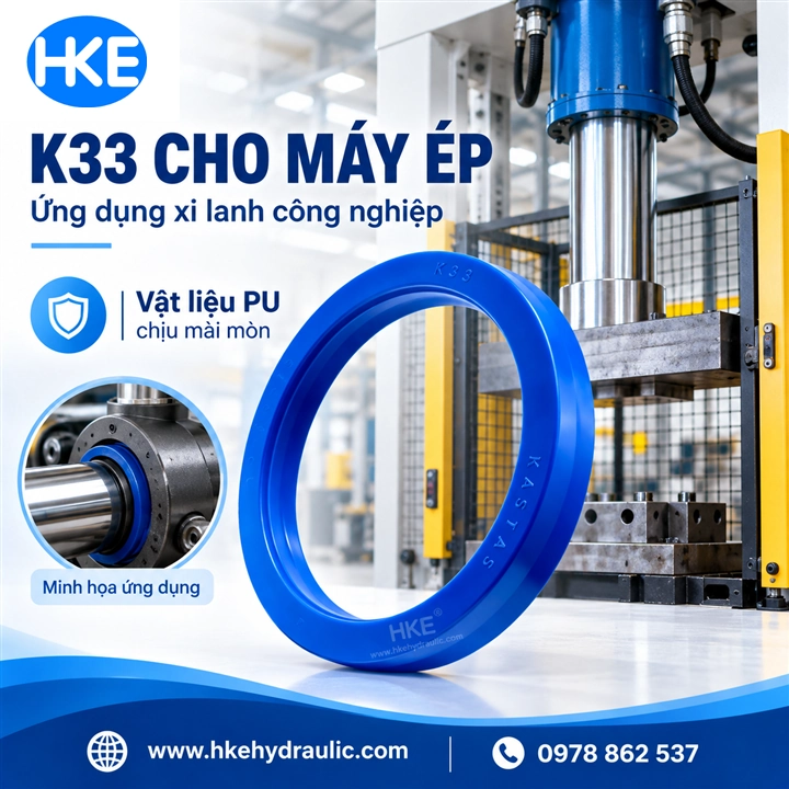 Phốt ty K33 cho xi lanh máy ép công nghiệp