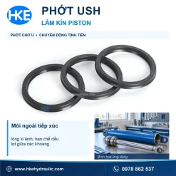 Phốt piston USH với môi ngoài tiếp xúc lòng xi lanh