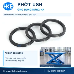 Minh họa ứng dụng phốt USH trên xi lanh bàn nâng