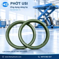 Minh họa phốt USI ứng dụng trong xi lanh bàn nâng thủy lực