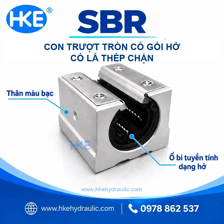 Thân gối và ổ bi tuyến tính dạng hở của dòng SBR