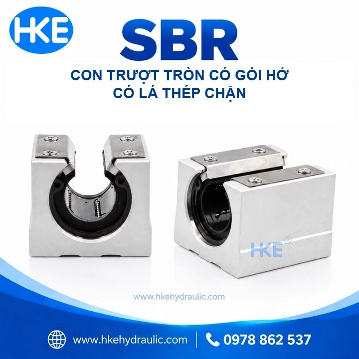 Con trượt tròn gối hở SBR nhìn từ mặt đầu và góc bên