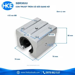 Ảnh kích thước con trượt tròn gối hở SBR30UU