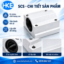 Chi tiết dòng SCS: ổ bi tuyến tính, lỗ lắp và vỏ nhôm