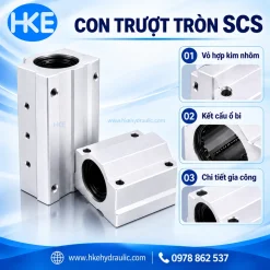 Kết cấu dòng con trượt SCS: vỏ gối và bộ phận dẫn hướng