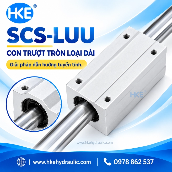 Con trượt tròn loại dài SCS-LUU kết hợp trục dẫn hướng